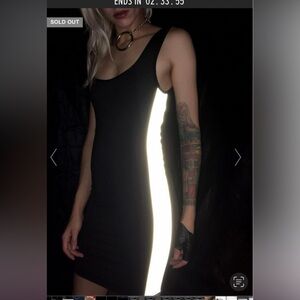 Nwot Dollskill black bodycon mini dress w/ reflective detail